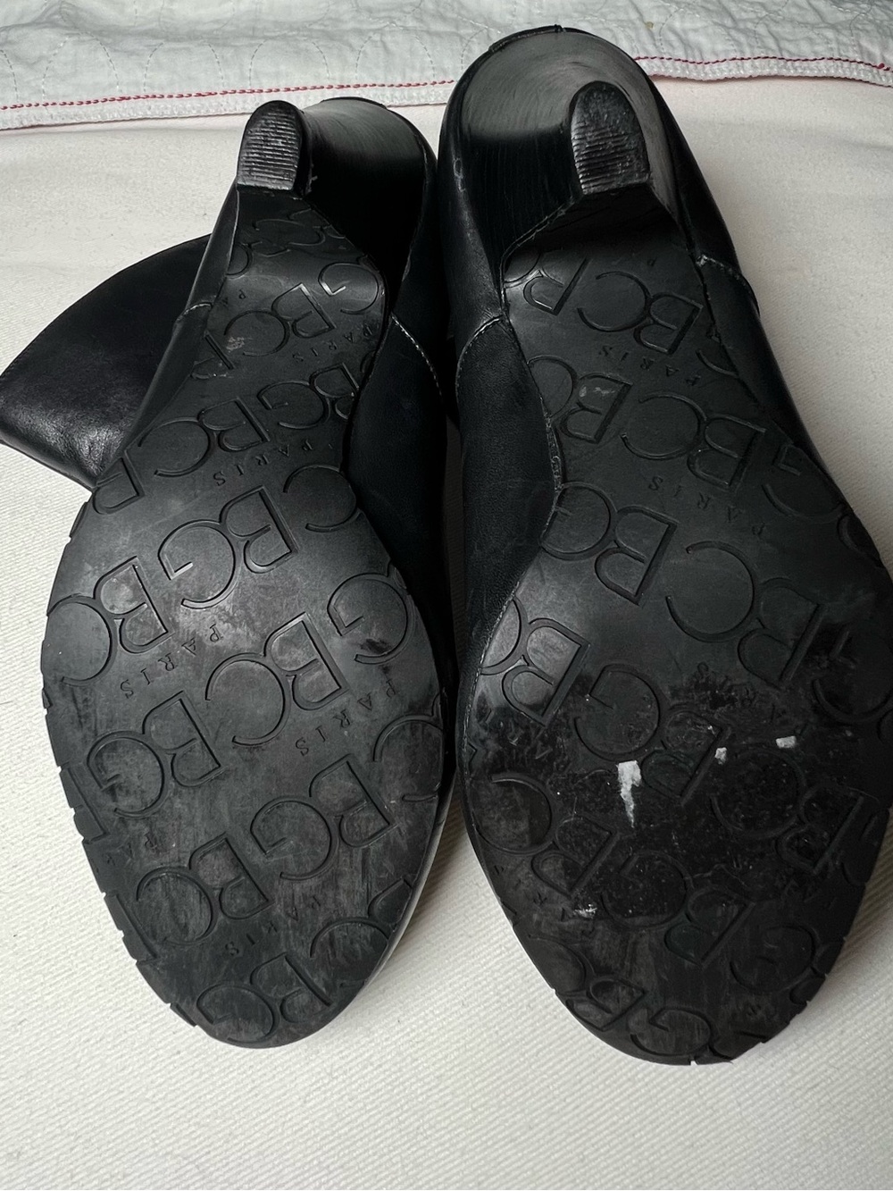 BCBG PARIS CANIKA BLACK LEATHER ANKLE BOOTS BOOTIES HEELS Sz 8.5 - Picture 8 of 9